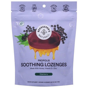 Beekeepers Naturals Soothing Lozenges Propolis Elderberry 1/1.76 OZ [UNFI-CARLISLE #2760932]