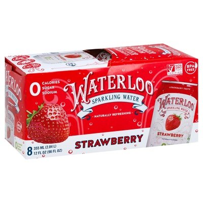 Waterloo Sparkling Water Strawberry 3/8/12 OZ [UNFI #2379840] [ebt]