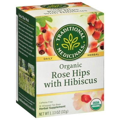 Traditional Medicinals Herbal Tea Organic Rose Hips With Hibiscus Tea Bags Og2 6/16 CT [UNFI #1838580] [ebt]