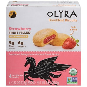 Olyra Breakfast Biscuits Strawberry Fruit Filled Og2 6/5.3 OZ [UNFI #3005865] [ebt]