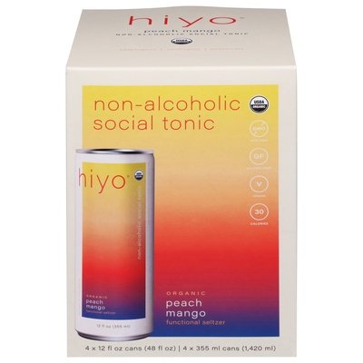 Hiyo Functional Seltzer Organic Peach Mango Og2 6/4/12 OZ [UNFI #2916609] [ebt] T