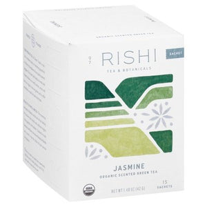 Rishi Tea Green Tea Organic Jasmine Scented Sachets Og2 6/15 BAG [UNFI #1588128] [ebt]