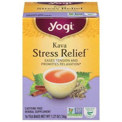 Yogi Herbal Supplement Caffeine Free Kava Tea Bags 6/16 BAG [UNFI #355131] [ebt]