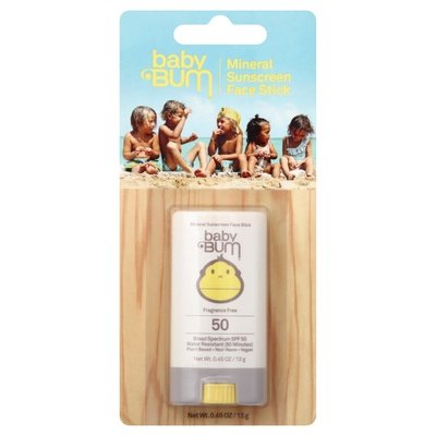 Baby Bum Sunscreen Face Stick Fragrance Free Spf 50 6/.45 OZ [UNFI-CARLISLE #2387389] T