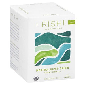 Rishi Tea Green Tea Organic Matcha Super Green Sachets Og2 6/15 BAG [UNFI #1588144] [ebt]