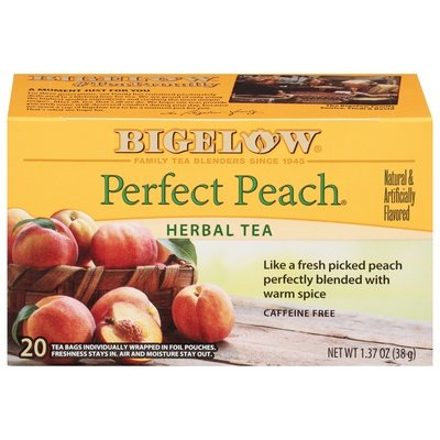 Bigelow Herbal Tea Caffeine Free Perfect Peach Tea Bags 6/20 BAG [UNFI #887760] [ebt]