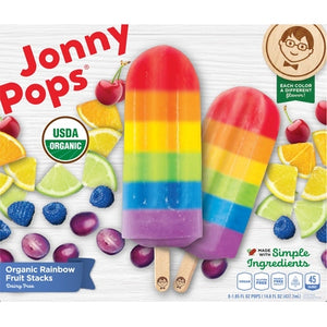 Jonny Pops Pops Dairy Free Organic Rainbow Fruit Stacks Og2 6/14.8 oz [UNFI #2923548 ] [ebt]