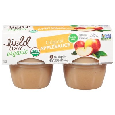 Field Day Applesauce Organic Original Og2 18/4/4 OZ [UNFI #1816586] [ebt]