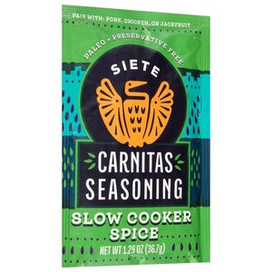 Siete Carnitas Seasoning Slow Cooker Spice 12/1.29 OZ [UNFI #2675106] [ebt]