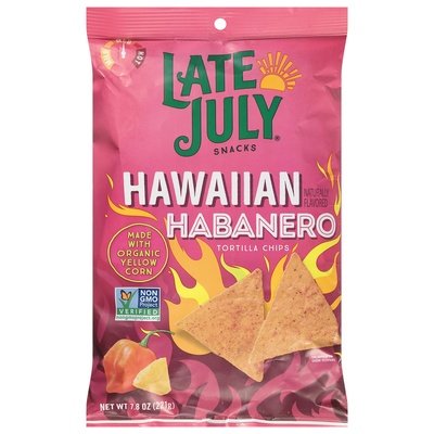 Late July Snacks Tortilla Chips Hawaiian Habanero Og3 12/7.8 OZ [UNFI #3045549] [ebt]