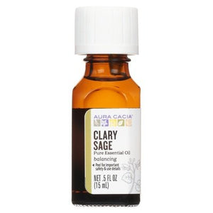 Aura Cacia Pure Essential Oil Clary Sage Balancing 1/.5 OZ [UNFI-CARLISLE #620146] T