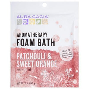 Aura Cacia Foam Bath Aromatherapy Patchouli & Sweet Orange 6/2.5 OZ [UNFI-CARLISLE #682393] T