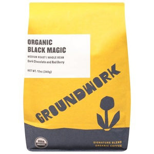 Groundwork Coffee Coffee Organic Whole Bean Medium Roast Black Magic Og2 6/12 OZ [UNFI #2929206] [ebt]