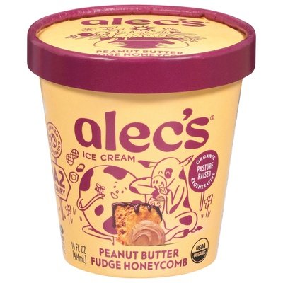 Alecs Ice Cream Ice Cream Peanut Butter Fudge Honeycomb Og2 8/14 OZ [UNFI #2935476] [ebt]