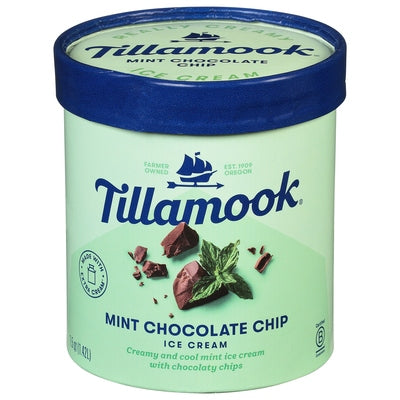 Tillamook Ice Cream Mint Chocolate Chip 6/1.5 QT [UNFI #2685774 ] [ebt]