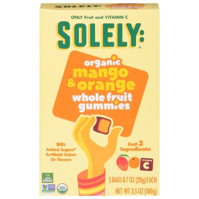 Solely Whole Fruit Gummies Organic Mango & Orange Og2 8/3.5 OZ [UNFI #2676674] [ebt]
