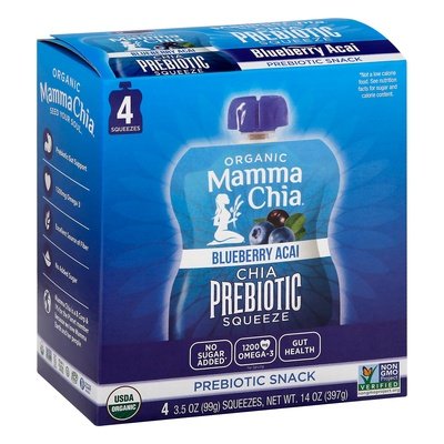 Mamma Chia Prebiotic Squeeze Chia Organic Blueberry Acai Og2 6/4/3.5 OZ [UNFI #2464626] [ebt]