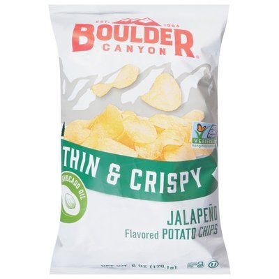 Boulder Canyon Potato Chips Jalapeno Thin & Crispy 12/6 OZ [UNFI #2833713] [ebt]