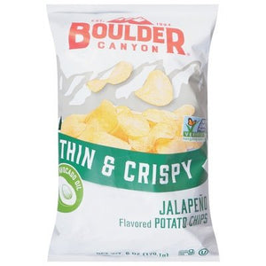 Boulder Canyon Potato Chips Jalapeno Thin & Crispy 12/6 OZ [UNFI #2833713] [ebt]