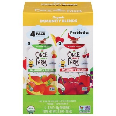 Once Upon A Farm Immunity Blends Organic 4 Pack Og2 6/4/3.2 OZ [UNFI #2979250] [ebt]