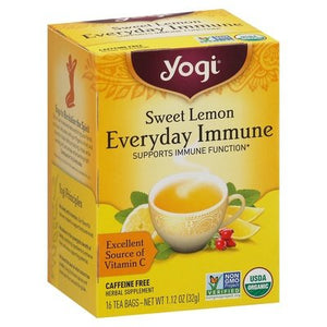 Yogi Herbal Supplement Caffeine Free Everyday Immune Sweet Lemon Tea Bags Og2 6/16 BAG [UNFI #2737609] [ebt]