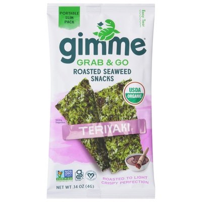 Gimme Seaweed Snacks Roasted Teriyaki Grab & Go Portable Slim Pack Og2 30/.14 OZ [UNFI #2945624] [ebt]