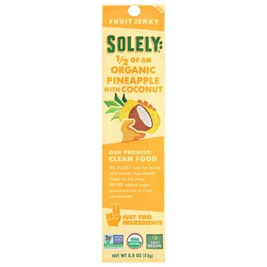 Solely Fruit Jerky Organic Pineapple With Coconut Og2 12/.8 OZ [UNFI-CARLISLE #2329654] [ebt]