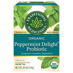 Traditional Medicinals Herbal Tea Organic Peppermint Delight Probiotic Tea Bags Og2 6/16 BAG [UNFI #2243798] [ebt]