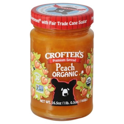 Crofters Spread Peach Organic Premium Og2 6/16.5 OZ [UNFI #2641827] [ebt]