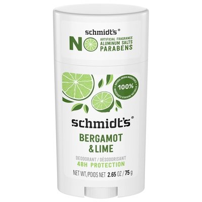 Schmidts Deodorant 48H Protection Bergamot & Lime 1/2.65 OZ [UNFI-CARLISLE #2395473] T