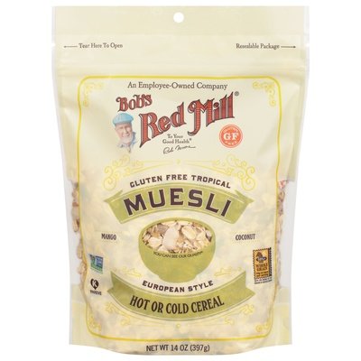 Bobs Red Mill Muesli Gluten Free Tropical European Style 4/14 OZ [UNFI #1986256] [ebt]