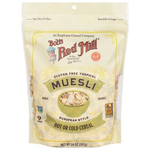 Bobs Red Mill Muesli Gluten Free Tropical European Style 4/14 OZ [UNFI #1986256] [ebt]