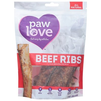 Paw Love Dog Chews All Natural Beef Ribs 6 Pack 6/6 CT [UNFI #2656296]