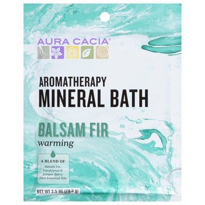 Aura Cacia Mineral Bath Aromatherapy Balsam Fir Warming 6/2.5 OZ [UNFI-CARLISLE #682591] T