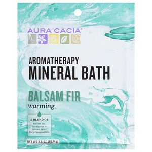 Aura Cacia Mineral Bath Aromatherapy Balsam Fir Warming 6/2.5 OZ [UNFI-CARLISLE #682591] T