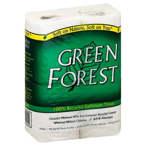Green Forest Bathroom Tissue 100% Recycled Two-Ply 24/4 PK [UNFI #774315] T