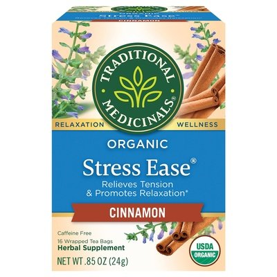 Traditional Medicinals Herbal Supplement Organic Stress Ease Cinnamon Tea Bags Og2 6/16 BAG [UNFI #1703313] [ebt]