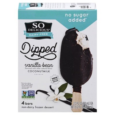 So Delicious Frozen Dessert Non-Dairy Vanilla Bean Coconutmilk 6/4/2.3 OZ [UNFI #2561579] [ebt]