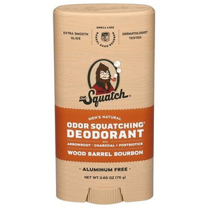 Dr Squatch Deodorant Odor Squatching Wood Barrel Bourbon 1/2.65 OZ [UNFI-CARLISLE #3038908] T