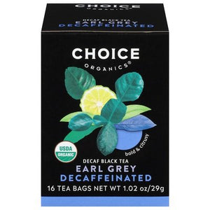 Choice Organics Black Tea Earl Grey Decaffeinated Bags Og2 6/16 BAG [UNFI #848796] [ebt]