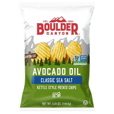 Boulder Canyon Potato Chips Classic Sea Salt Avocado Oil Kettle Style 12/5.25 oz [UNFI #1240134 ] [ebt]