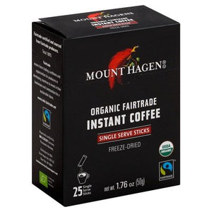 Mount Hagen Coffee Organic Freeze-Dried Instant Single Serve Sticks Og2 8/1.76 OZ [UNFI #2220648] [ebt]