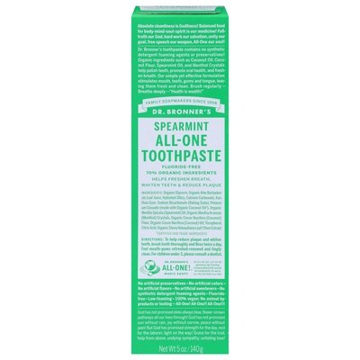 Dr Bronners Toothpaste All-One Spearmint Og3 1/5 OZ [UNFI-CARLISLE #2541456] T