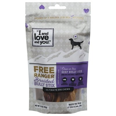 I And Love And You Dog Treat Beef Braided 6/3.3 OZ [UNFI #02970101]