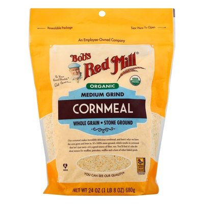 Bobs Red Mill Cornmeal Organic Stone Ground Medium Grind Og2 4/24 OZ [UNFI #2486579] [ebt]