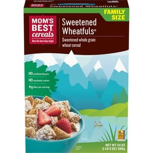 Moms Best Cereals Cereal Sweetened Wheatfuls Family Size 12/24 oz [UNFI #0454801 ] [ebt]