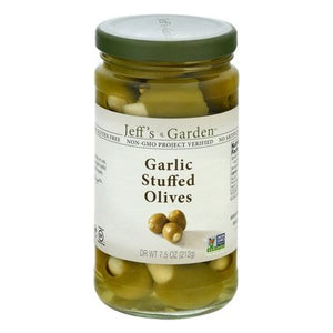 Jeffs Garden Olives Gluten Free Garlic Stuffed 6/7.5 OZ [UNFI #1142710] [ebt]