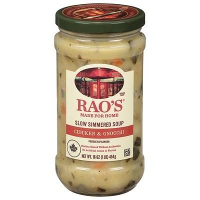 Raos Soup Slow Simmered Chicken & Gnocchi 6/16 OZ [UNFI #2436095] [ebt]