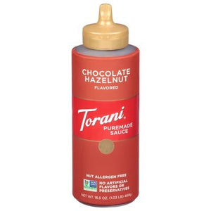 Torani Puremade Sauce Chocolate Hazelnut Flavored 4/16.5 OZ [UNFI #2723831] [ebt]