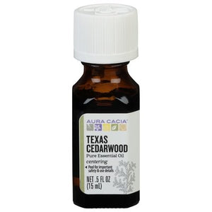 Aura Cacia Pure Essential Oil Texas Cedarwood Centering 1/.5 OZ [UNFI-CARLISLE #713743] T